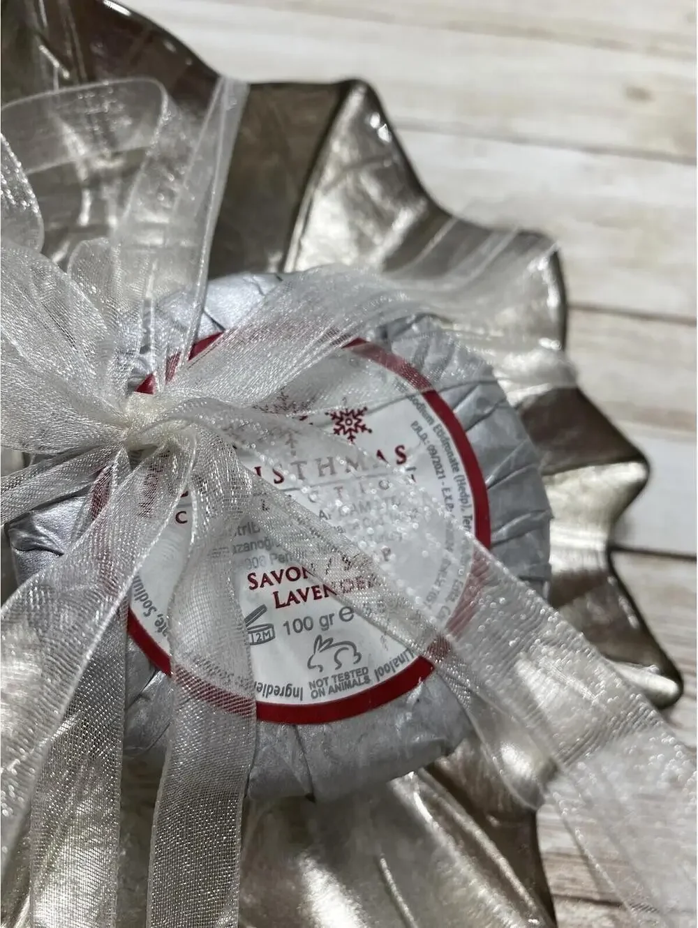 Leaf Design Soap Dish with Mini Lavender Soap Bar Bathroom Accessory Gift